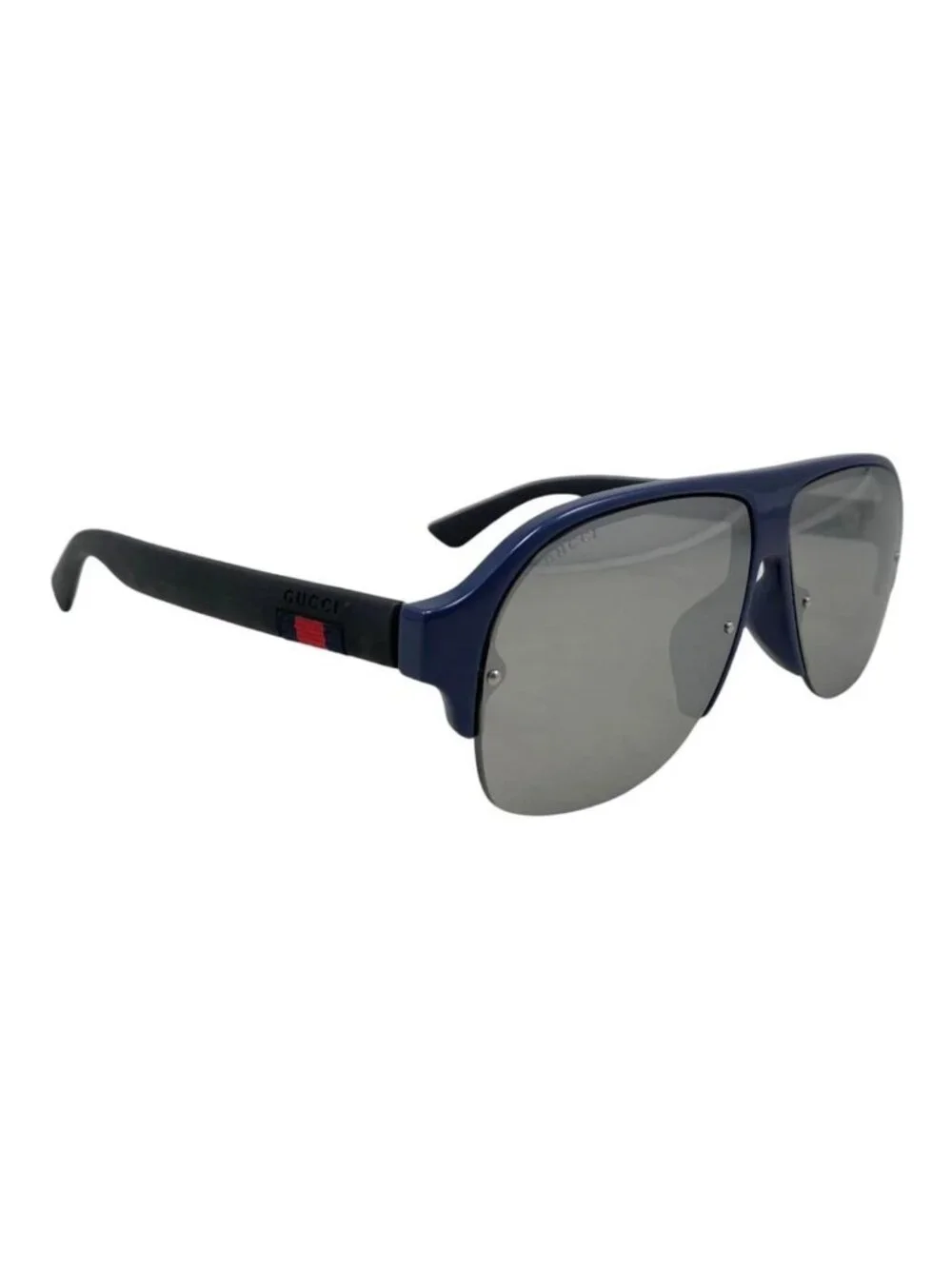 Gucci Sunglasses Asian Fit Logo Navy Blue Black Eyewear